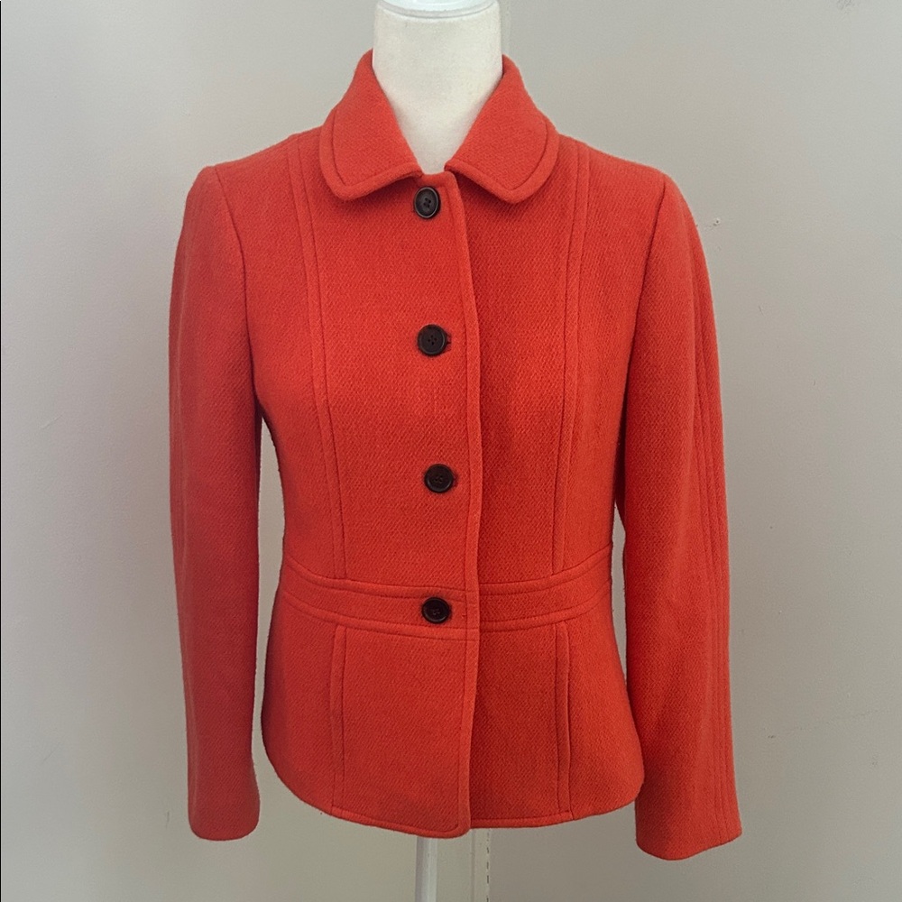 Talbots Orange Wool Blend Blazer sz 4